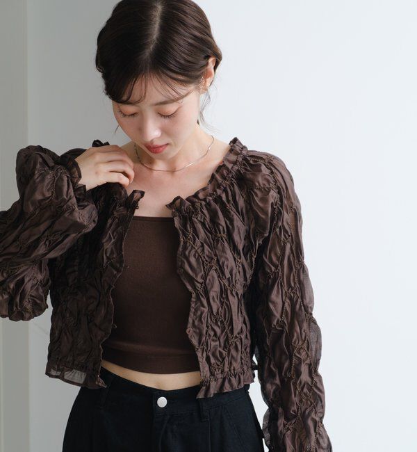  「【ベストヒットアイテム/累計販売10万枚突破】カップ付きクロップドブラキャミ」|キャミソール|