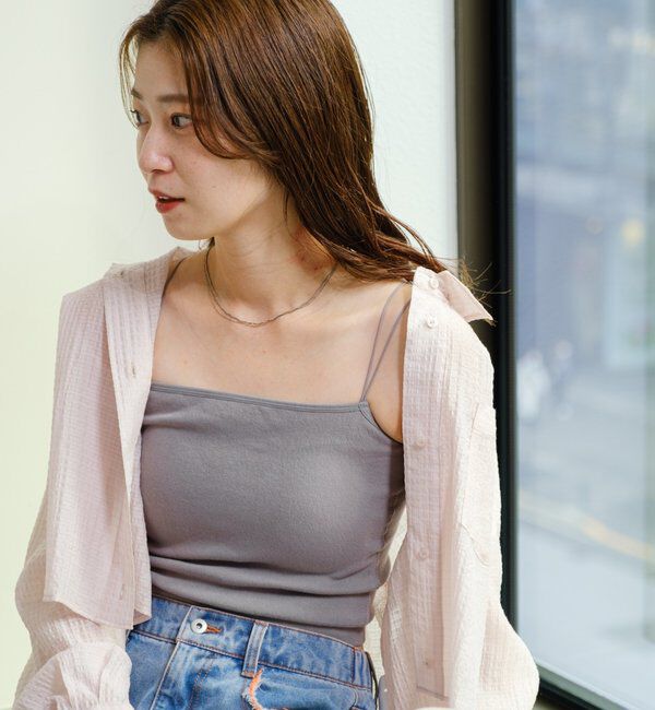  「【ベストヒットアイテム/累計販売10万枚突破】カップ付きクロップドブラキャミ」|キャミソール|