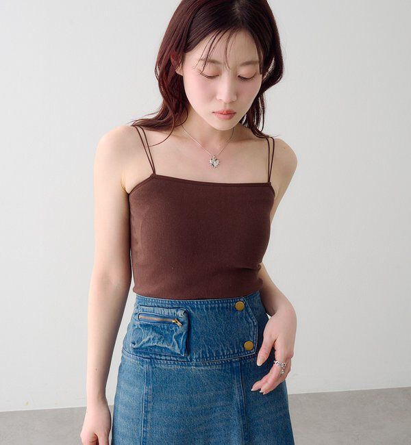  「【ベストヒットアイテム/累計販売10万枚突破】カップ付きクロップドブラキャミ」|キャミソール|
