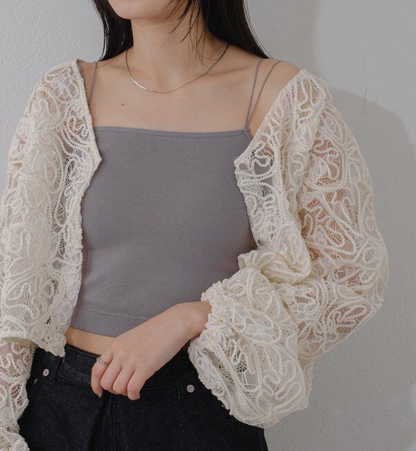  「【ベストヒットアイテム/累計販売10万枚突破】カップ付きクロップドブラキャミ」|キャミソール|グレー
