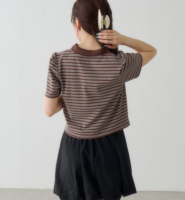  「【S.Mサイズ展開】ボーダーポロTEE」|ポロシャツ|