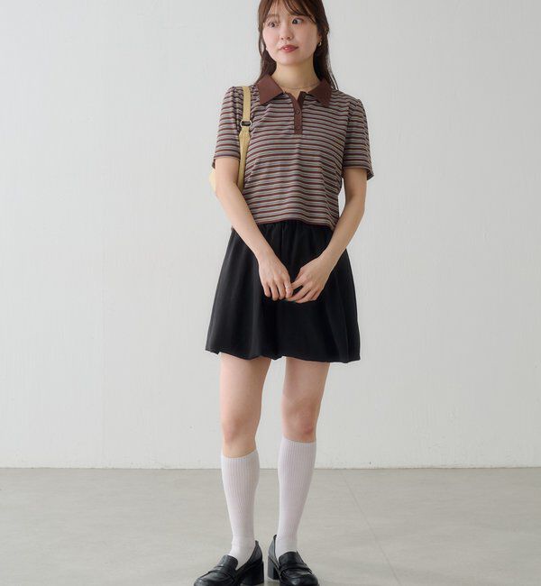  「【S.Mサイズ展開】ボーダーポロTEE」|ポロシャツ|