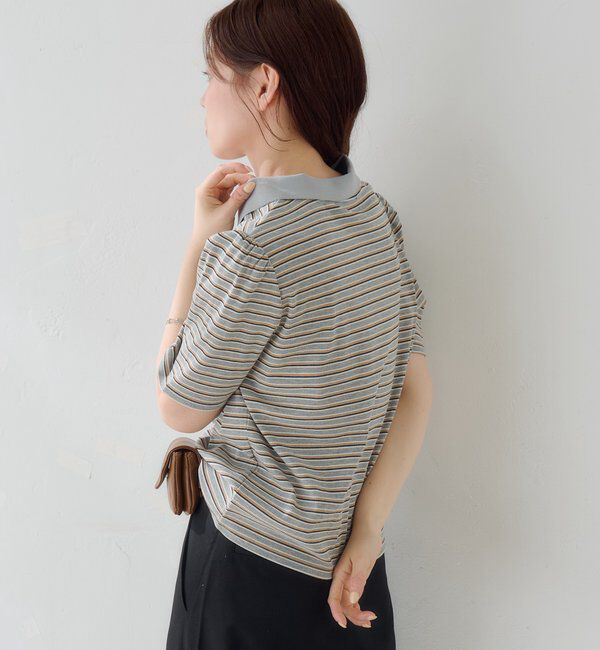  「【S.Mサイズ展開】ボーダーポロTEE」|ポロシャツ|
