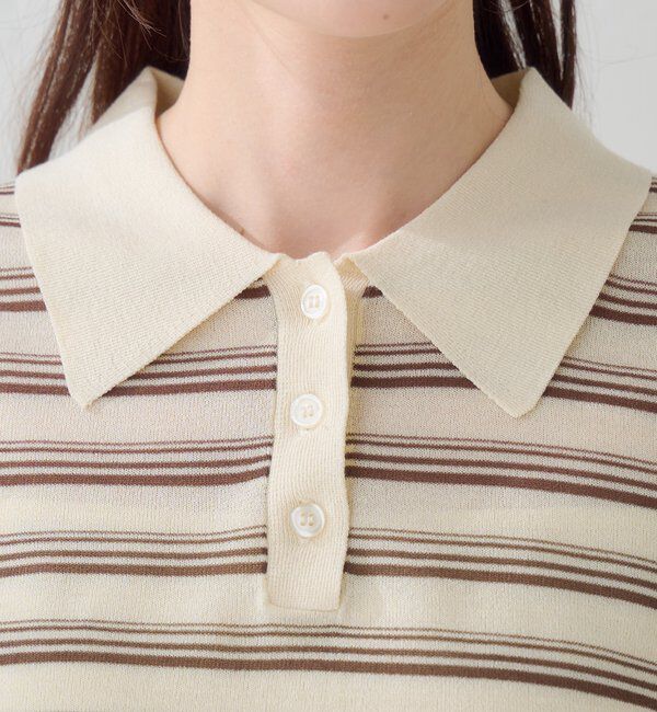  「【S.Mサイズ展開】ボーダーポロTEE」|ポロシャツ|