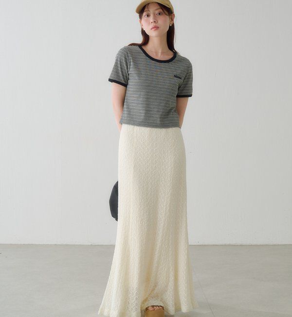  「ボーダー刺繍TEE」|Tシャツ・カットソー|