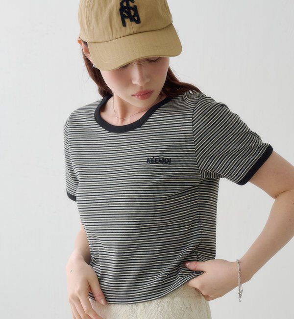  「ボーダー刺繍TEE」|Tシャツ・カットソー|