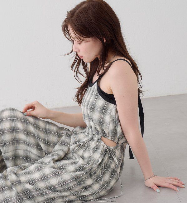  「【2サイズ展開/低身長サイズ】ホルターキャミサロペット」|オールインワン|