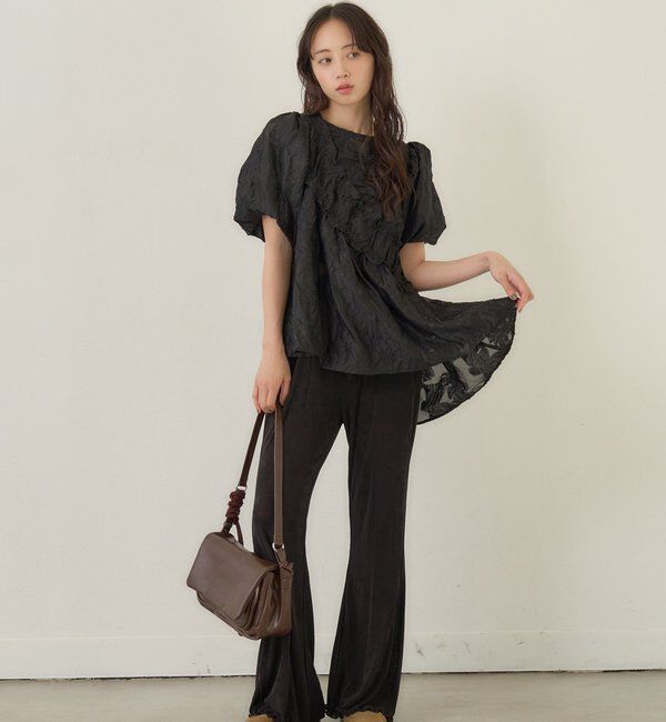  「【WEB限定】B シアーリブフレアパンツ」|その他|