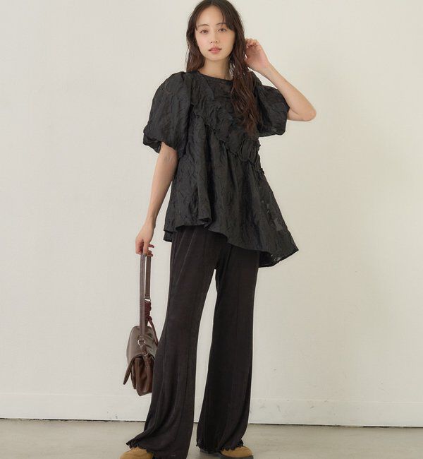  「【WEB限定】B シアーリブフレアパンツ」|その他|