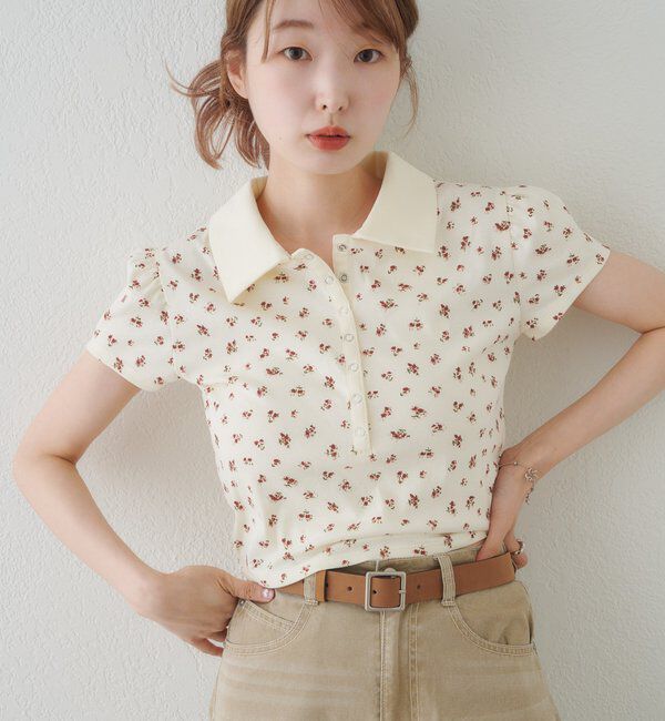  「【6.21(日)0:00発売/WEB先行】フラワーチビポロtee」|ポロシャツ|
