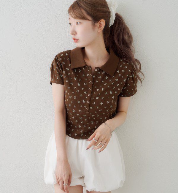  「【6.21(日)0:00発売/WEB先行】フラワーチビポロtee」|ポロシャツ|