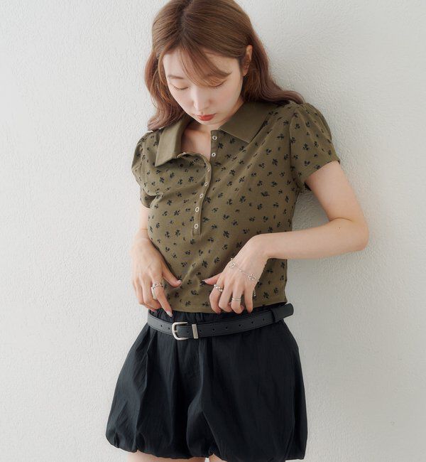  「【6.21(日)0:00発売/WEB先行】フラワーチビポロtee」|ポロシャツ|