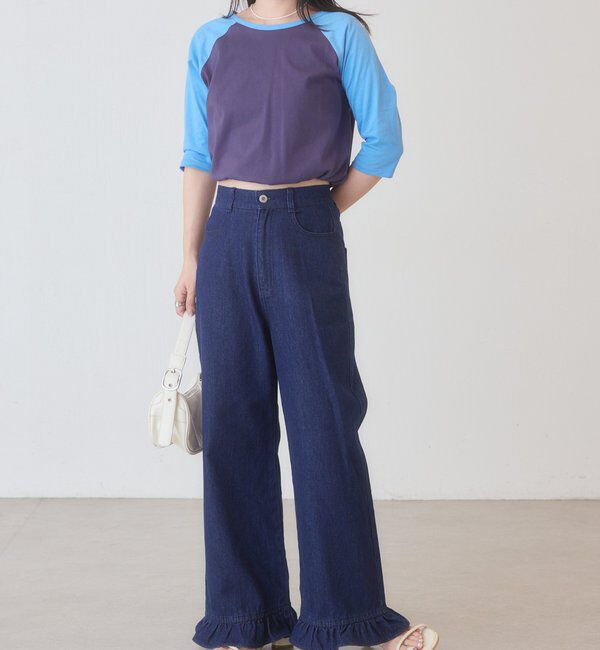  「【3サイズ展開】B フリルヘムデニムパンツ」|その他|