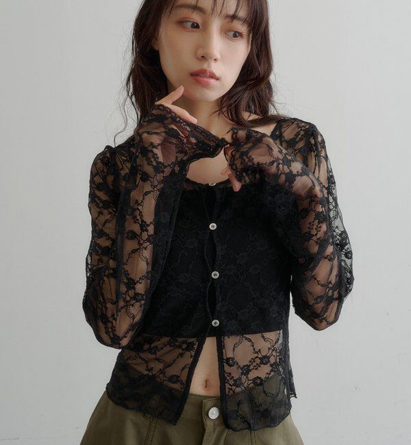  「スカラップカットレースカーディガン」|Tシャツ・カットソー|