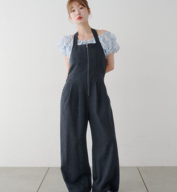  「ホルターZIPサロペ」|オールインワン|
