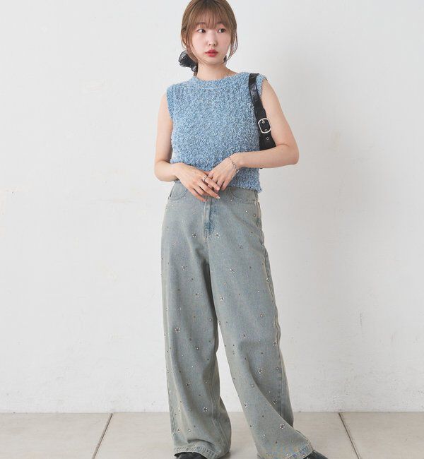  「【前後2WAY/4色展開】リボンヤーンタンク」|キャミソール|
