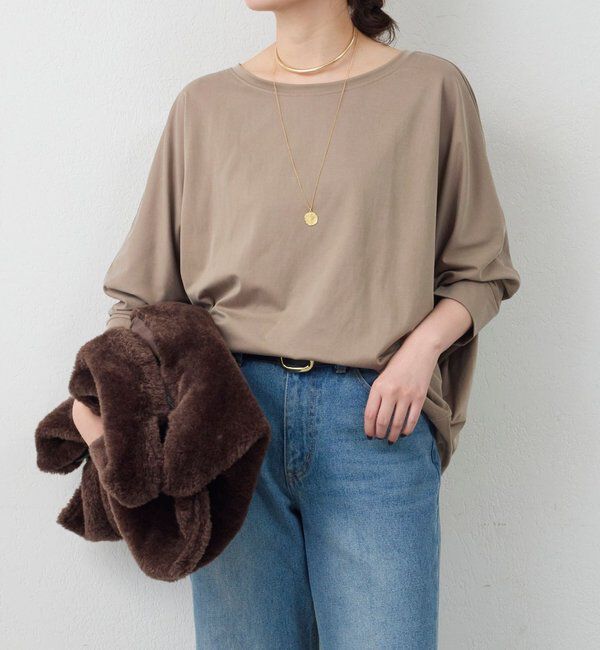  「キュプラボートドルマンカットソー」|Tシャツ・カットソー|ベージュ