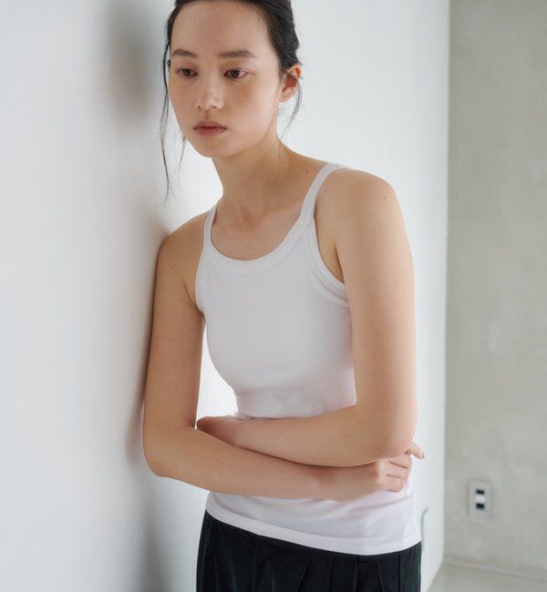  「カップ付アメスリリブタンクトップ」|キャミソール|