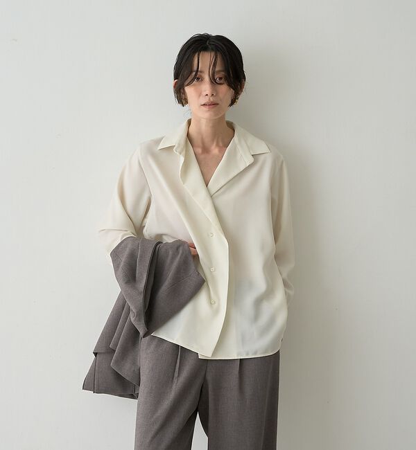 qualite「ドレープレギュラーシャツ」|シャツ・ブラウス|