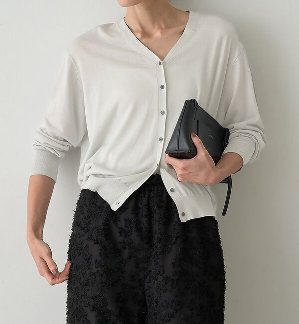 qualite「テンセルウールカシュクールカーディガン」|カーディガン|ベージュ