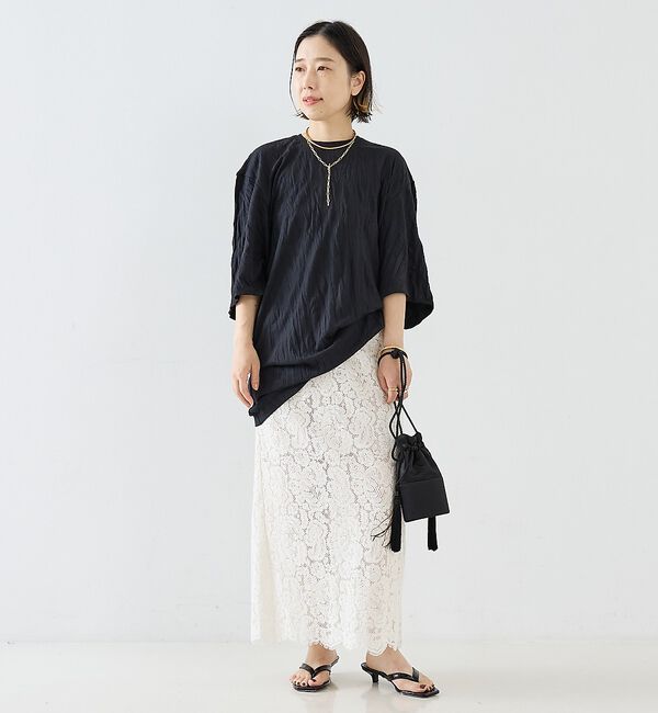 The Store by C' 「【TOTEME】Relaxed tee dress／チュニック丈Tシャツワンピー」|Tシャツ・カットソー|