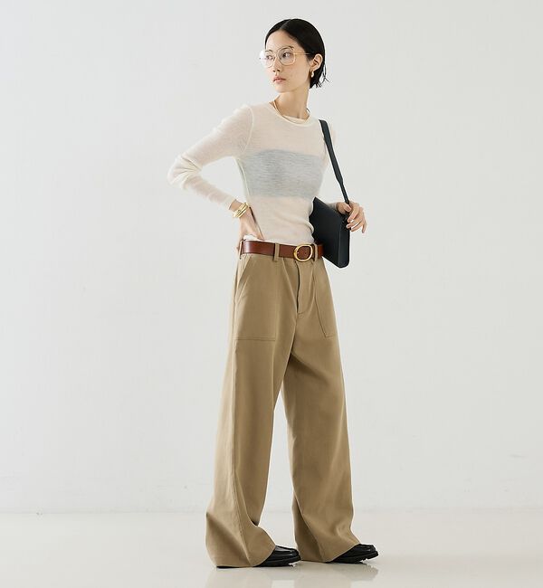 The Store by C' 「【COCUCA】ウールシフォンリブプルオーバー」|Tシャツ・カットソー|