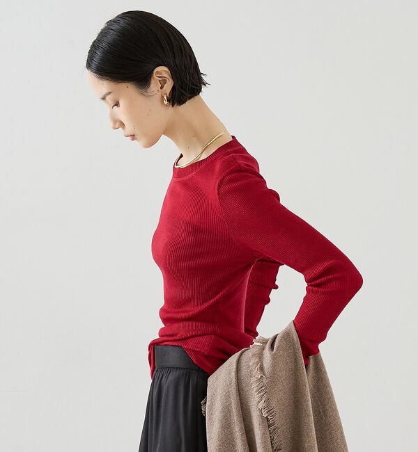 The Store by C' 「【COCUCA】ウールシフォンリブプルオーバー」|Tシャツ・カットソー|