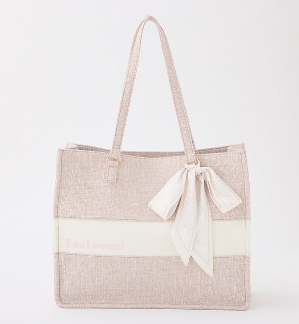  「【LouLoumei】スカーフ付ツイード横長キャリーオントート／自立可能／推し活」|ショルダー・メッセンジャー|