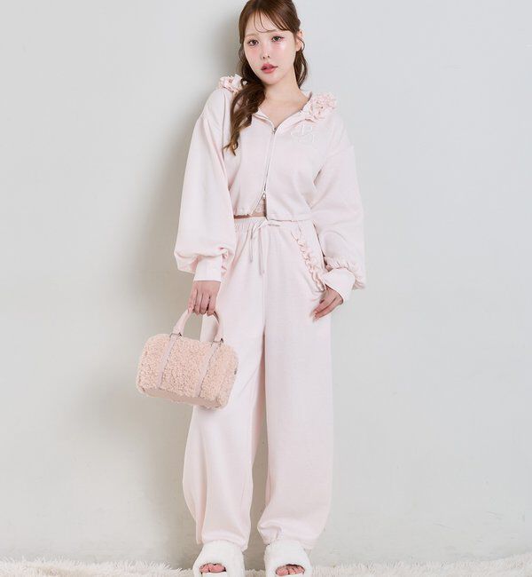  「【UVカット/セットアップ可能】刺しゅう入りキラキラスウェットパンツ」|その他|