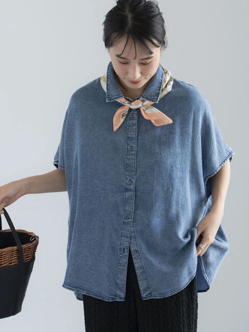 Te chichi「ウォッシュデニムライクドルマンシャツ(セットアップ可)」|シャツ・ブラウス|