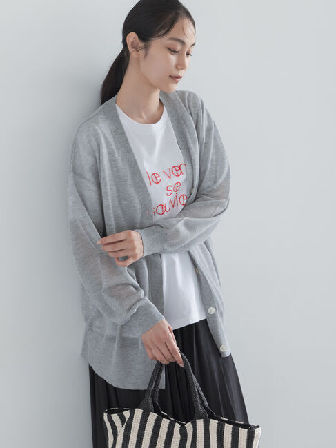 Te chichi「14GミドルVネックカーディガン《2026 SUMMER LOOK item》」|カーディガン|