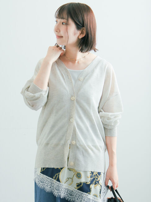 Te chichi「14GミドルVネックカーディガン《2026 SUMMER LOOK item》」|カーディガン|オートミール