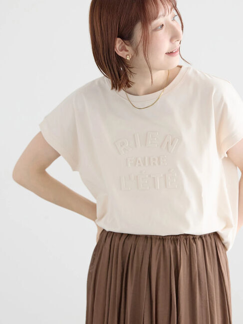 Te chichi「【接触冷感】エンボスロゴフレンチスリーブTシャツ」|Tシャツ・カットソー|