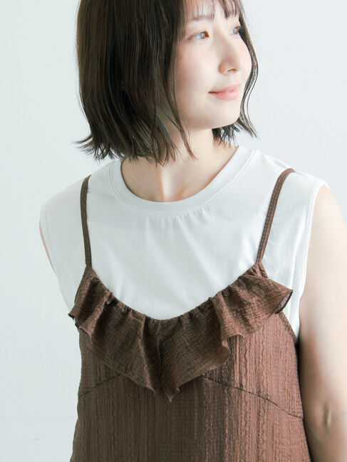 Te chichi「【接触冷感/UVカット】ノースリチュニック」|Tシャツ・カットソー|オフホワイト