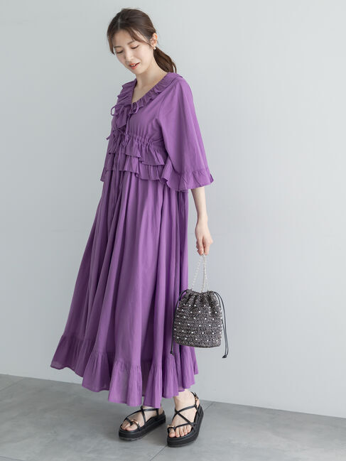 Te chichi「コットンローンラッフルフリルドレス」|ワンピース|