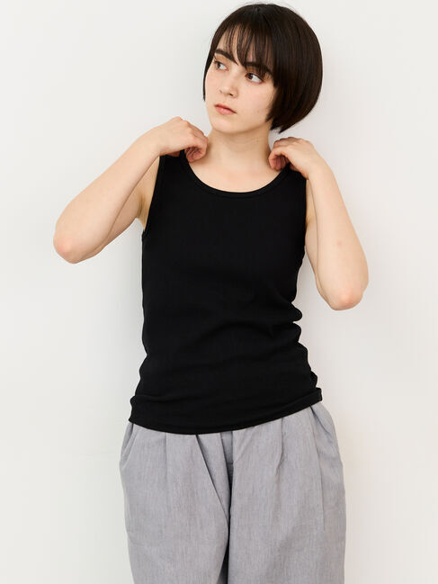 Samansa Mos2「リブテレコタンクトップ」|Tシャツ・カットソー|