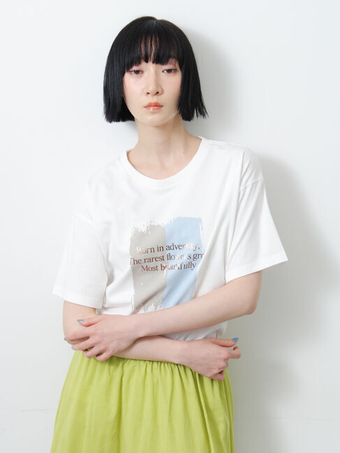 Samansa Mos2「◇【接触冷感】アソート箔プリントTシャツ」|Tシャツ・カットソー|