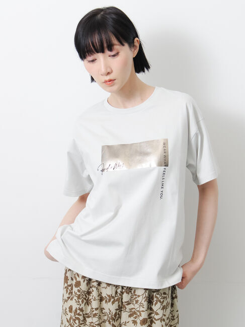 Samansa Mos2「◇【接触冷感】アソート箔プリントTシャツ」|Tシャツ・カットソー|
