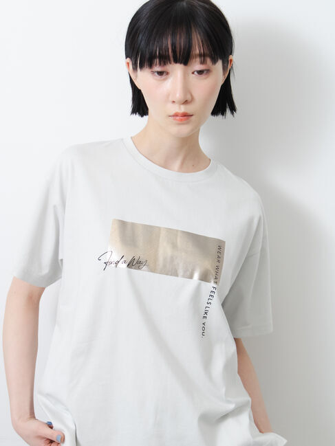 Samansa Mos2「◇【接触冷感】アソート箔プリントTシャツ」|Tシャツ・カットソー|