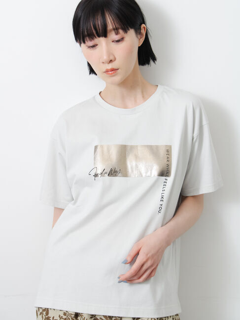 Samansa Mos2「◇【接触冷感】アソート箔プリントTシャツ」|Tシャツ・カットソー|