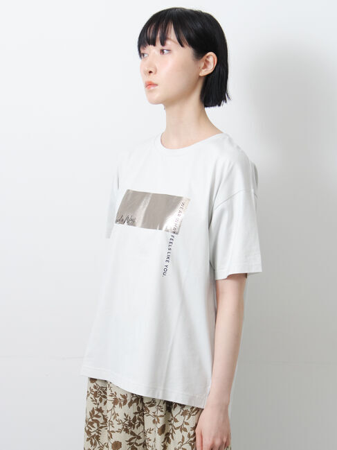 Samansa Mos2「◇【接触冷感】アソート箔プリントTシャツ」|Tシャツ・カットソー|