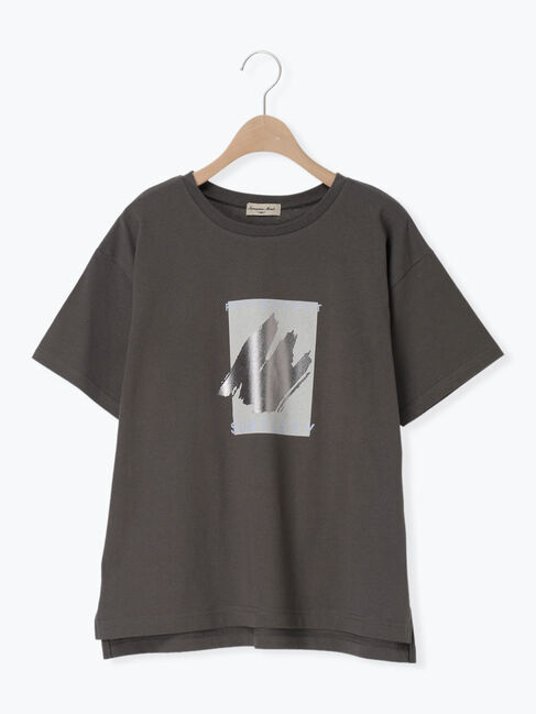 Samansa Mos2「◇【接触冷感】アソート箔プリントTシャツ」|Tシャツ・カットソー|チャコールグレー