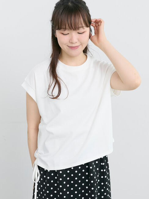 Samansa Mos2「◆アシメドロストT」|Tシャツ・カットソー|アイボリー
