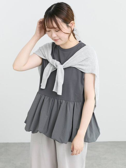 Samansa Mos2「◆バルーンペプラムフレンチT」|Tシャツ・カットソー|