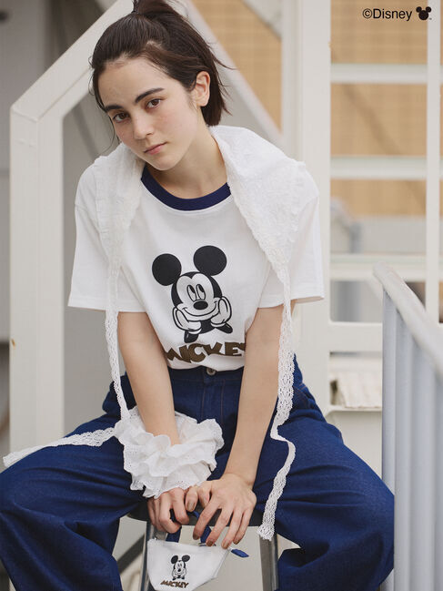 Samansa Mos2「【Disney】ミッキーマウス/リンガーTシャツ」|Tシャツ・カットソー|