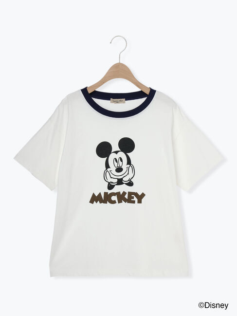 Samansa Mos2「【Disney】ミッキーマウス/リンガーTシャツ」|Tシャツ・カットソー|