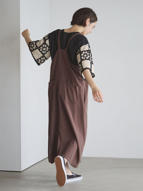 Samansa Mos2「【接触冷感】モチーフ編みコンビカットソー」|Tシャツ・カットソー|