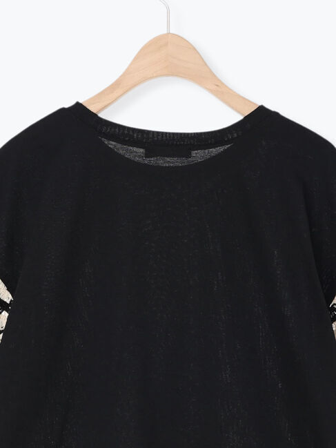 Samansa Mos2「【接触冷感】モチーフ編みコンビカットソー」|Tシャツ・カットソー|