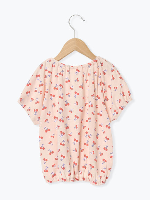 Samansa Mos2 Lagom「【吸水速乾】サクランボ柄パフスリーブT」|Tシャツ・カットソー|