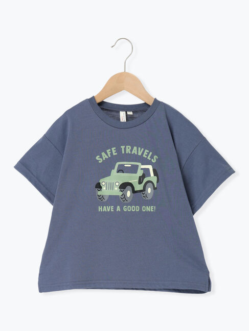 Samansa Mos2 Lagom「【吸水速乾】車プリントTシャツ」|Tシャツ・カットソー|ネイビー